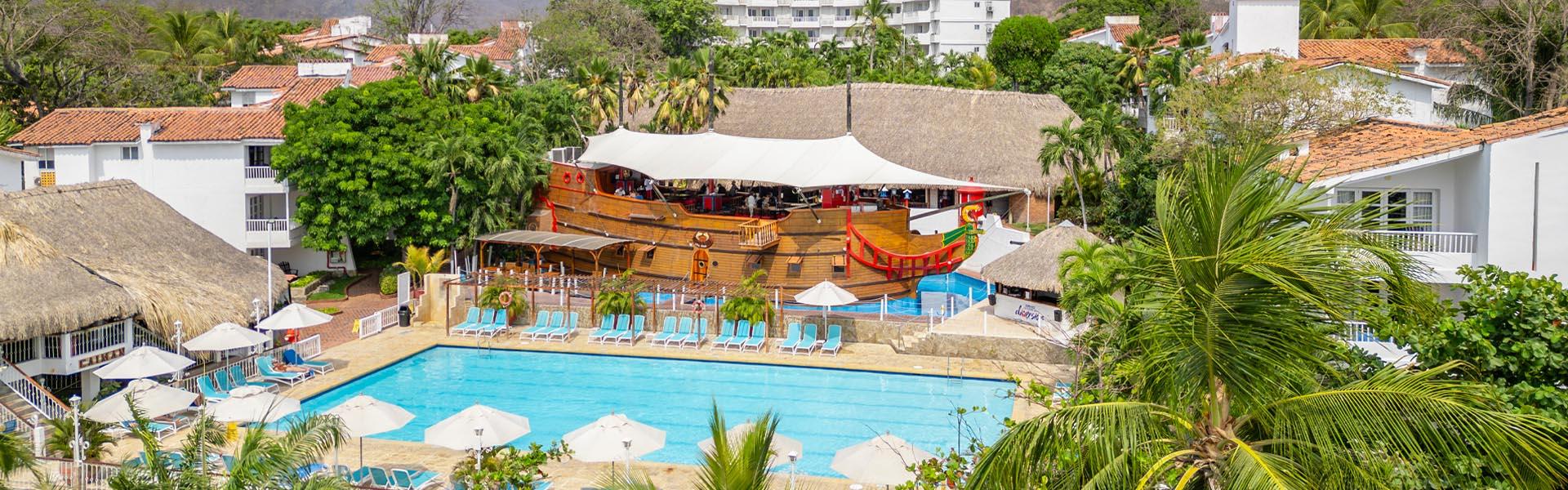 Hotel Decameron Galeón Todo Incluido frente al mar en Santa Marta